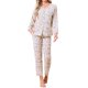 thumbnail image 1 of Conjunto de Pijamas para Mujeres de Manga Larga de Algodón con Botones Cuello en U Floral Bonito de 2 Piezas con Bolsillo XS Rosa Floral, 1 of 5