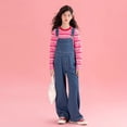 thumbnail image 6 of YunPes Girls Denim Overalls Kids Sleeveless Jumpsuit R𝐨mper Crisscross Bib Overall with Pockets Teen Western Casual Coveralls, 6 of 6