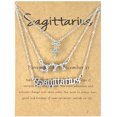 thumbnail image 1 of Flmtop 3Pcs Constellation Necklaces Letters Symbol Women Shiny Rhinestone Paper Card Necklaces for Party, 1 of 10