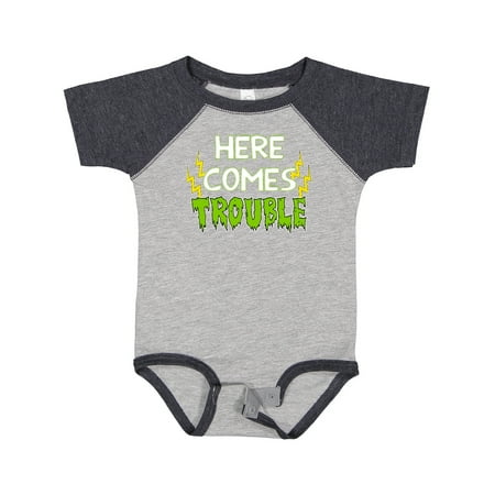 

Inktastic Here Comes Trouble Gift Baby Boy or Baby Girl Bodysuit