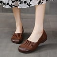 thumbnail image 5 of Tawop Shoes Women Womens Shoes Casual Flat Leather Soft Retro Brown Size 7, 5 of 7