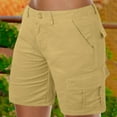 thumbnail image 2 of WAYUTE Women Shorts Loose Solid Color Mini Pant Summer Beach Shorts Buttons Short Hot Pants Cargo Shorts, 2 of 4