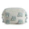 thumbnail image 4 of French 75 22" x 22" x 16" Beige & Green Pouf, 4 of 6