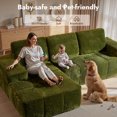 thumbnail image 6 of Vcatnet 114.6" Modular Sectional Sofa Couch, Modern Corduroy Cloud Sofa Couch, Oversized L Shaped Couch with Chaise for Living Room, No Assembly Required, Green, 6 of 11