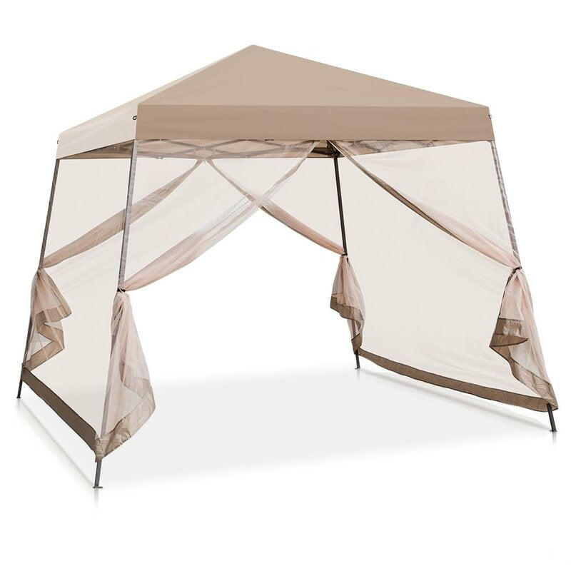 Eagle Peak 10'x 10' Slant Leg Pop Up Canopy Tent w/Mosquito Netting