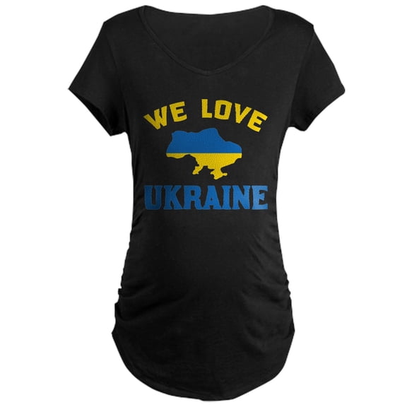 CafePress - We Love Ukraine Maternity T Shirt - Maternity Dark T-Shirt