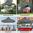 thumbnail image 3 of 10'x10' Pop Up Canopy Tent, Outdoor Instant Shelter Folding Canopy with 4 Side Walls and Carry Bag for Commercial Events, Party, Backyard BBQ, Camping,Gray, 3 of 13