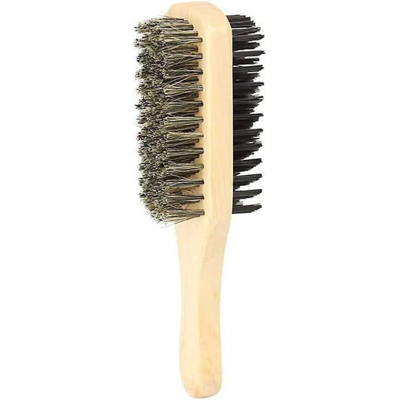 Soft Hair Brush Beard Styling Brush Double Sided Bristle Hairbrush Wood Handle Hair Scrub Shaving Comb Mustache Brushs For Men Facial1pcs)
