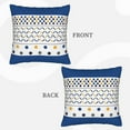 thumbnail image 4 of LNWH Blue Coil Dot Plaid Throw Pillow Covers, Square Soft Linen Decorative Pillow Cases, 16"x16" Inch, 4 of 8