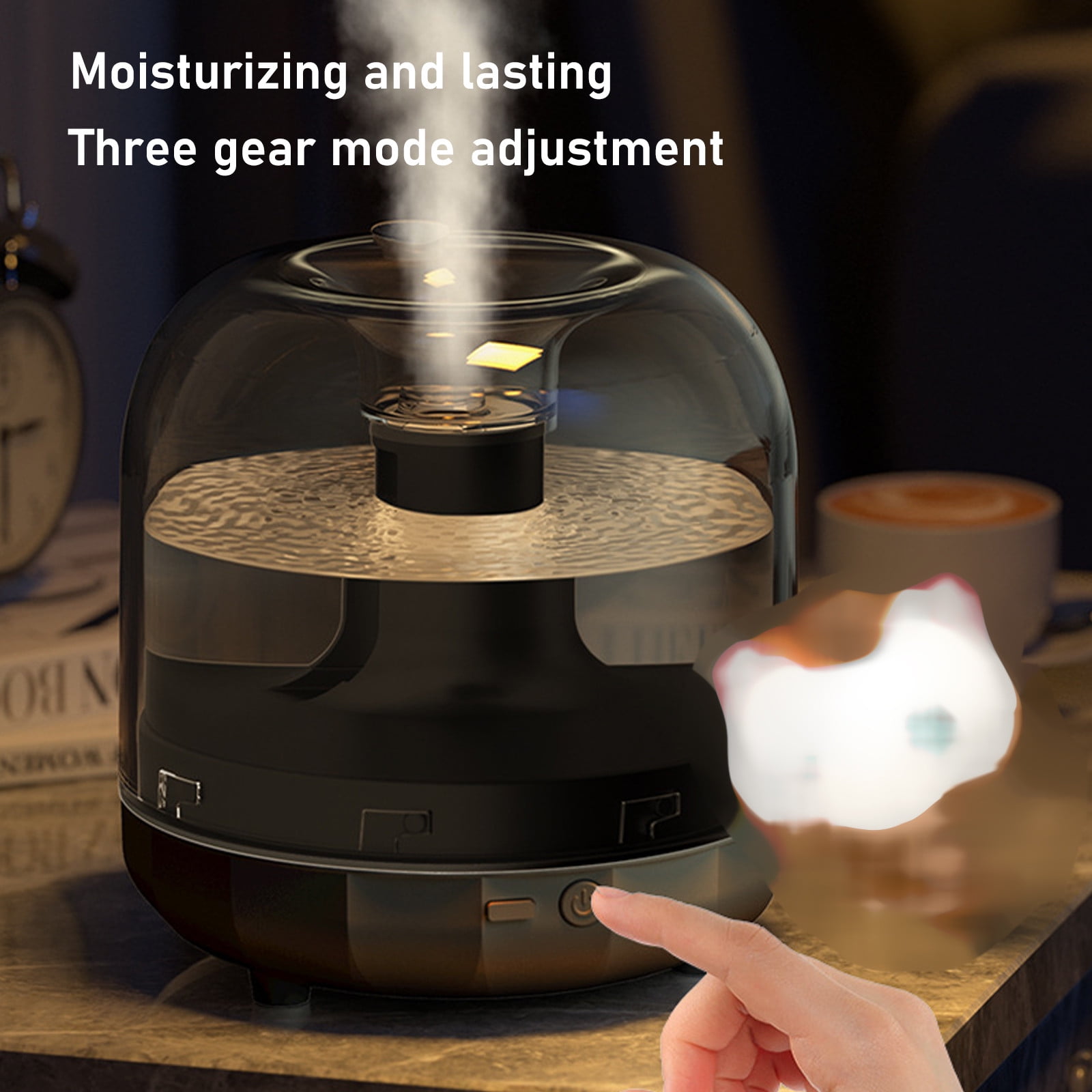 Humidifier Large Room,500Ml Small Quiet Easy-To-Clean USB Cool Mist Humidifier (Black),for Baby Nursery and Plant