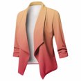 thumbnail image 3 of Vedolay Fall Tops for Women Womens Oversized Casual Long Sleeve Single Button Office Business Jackets Blazer,Orange L, 3 of 5