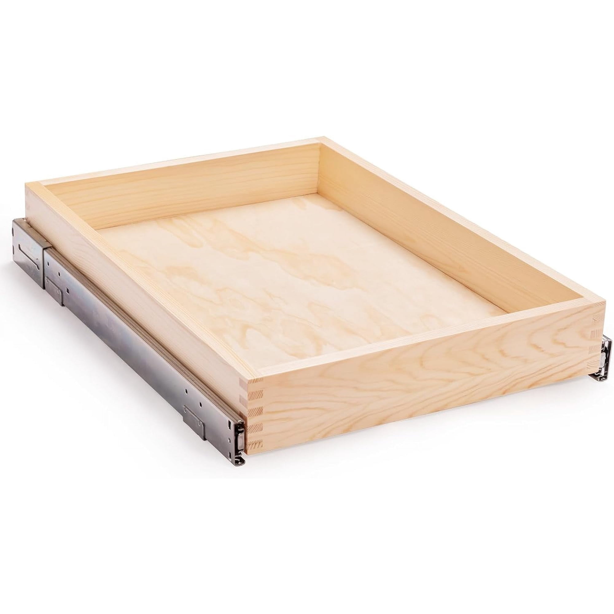 Pull Out Cabinet Drawer, 23”W x 21”D Soft Close Slide Out Wood Drawer Organizer for Kitchen, Finished, Bottom and Side Assembly (Wood Drawer Part is Width 22'')