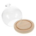 thumbnail image 3 of Preserved Flower Glass Dome with Wooden Base Transparent High Borosilicate Display Cloche for Desktop Flower Crafts, Dustproof Cover with Stable, 3 of 5