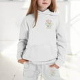 thumbnail image 2 of Toddler Girls Outfits Sets Hoodie Pants Letter Print Casual Two Piece Comfy Winter Kids Youth Cute Girls' Fall Clothing Sets White Size 2-3T, 2 of 4