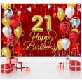 thumbnail image 4 of 21st Birthday Backdrop Banner Decorations Red and Gold for Women Men Her Him Happy 21 Years Old Bday Background Photography Party Decor Sign Supplies, 4 of 7