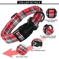 thumbnail image 3 of Collar para perro Aring Pet Red Plaid, ajustable, algodón, tamaño mediano, 3 of 5