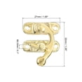 thumbnail image 2 of Uxcell 6 Pack Vintage Lock Clasp, 27 x 32mm Mini Swing Arm Right Clasp Latch, Gold, 2 of 5