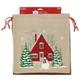 thumbnail image 1 of Holiday Time 2 Count Multi Color Fabric Bags with Drawstring Width 11.5" by Height 11.5" for Xmas Package Storage, 1 of 6