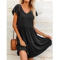 thumbnail image 3 of Zeagoo Short Sleeve Tiered Swing Dress with Pockets Summer Casual Ruffled Dress Cap Sleeve Dresses Flowy Beach Dress, 3 of 6