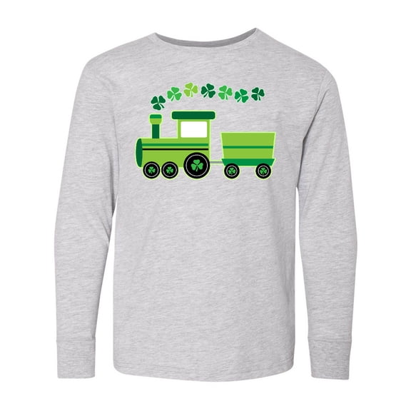 Inktastic St Patricks Irish Shamrock Train Long Sleeve Youth T-Shirt