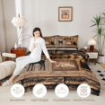 thumbnail image 3 of Castle Fairy Jungle Animal Beer Full Size Comforter Sets 3-Piece,Rustic Cabin Wildlife Bedding Comforter Set,Natural Brown Black,Black Reversible,1 Comforter and 2 Pillowcases, 3 of 6