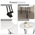 thumbnail image 3 of Yoneston 27.56" Round Nesting Coffee Table Set of 2, Wooden Tabletop End Table with Sturdy Metal Legs for Living Room Bedroom, White, 3 of 12