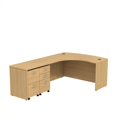 thumbnail image 1 of Series C 60W Bow Front L Desk with Drawers in Light Oak - Engineered Wood, 1 of 1