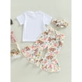 thumbnail image 3 of Jxzom Toddler Girl Easter Outfit 6M 12M 18M 2T 3T 4T Bunny Carrot Print Short Sleeve T-Shirt Flared Pants Summer Clothes Set, 3 of 7