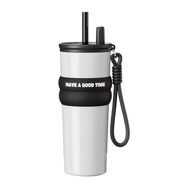 Vaso térmico de 710 ml a prueba de fugas, reutilizable, regalo para mujeres y hombres, gran capacidad blanco