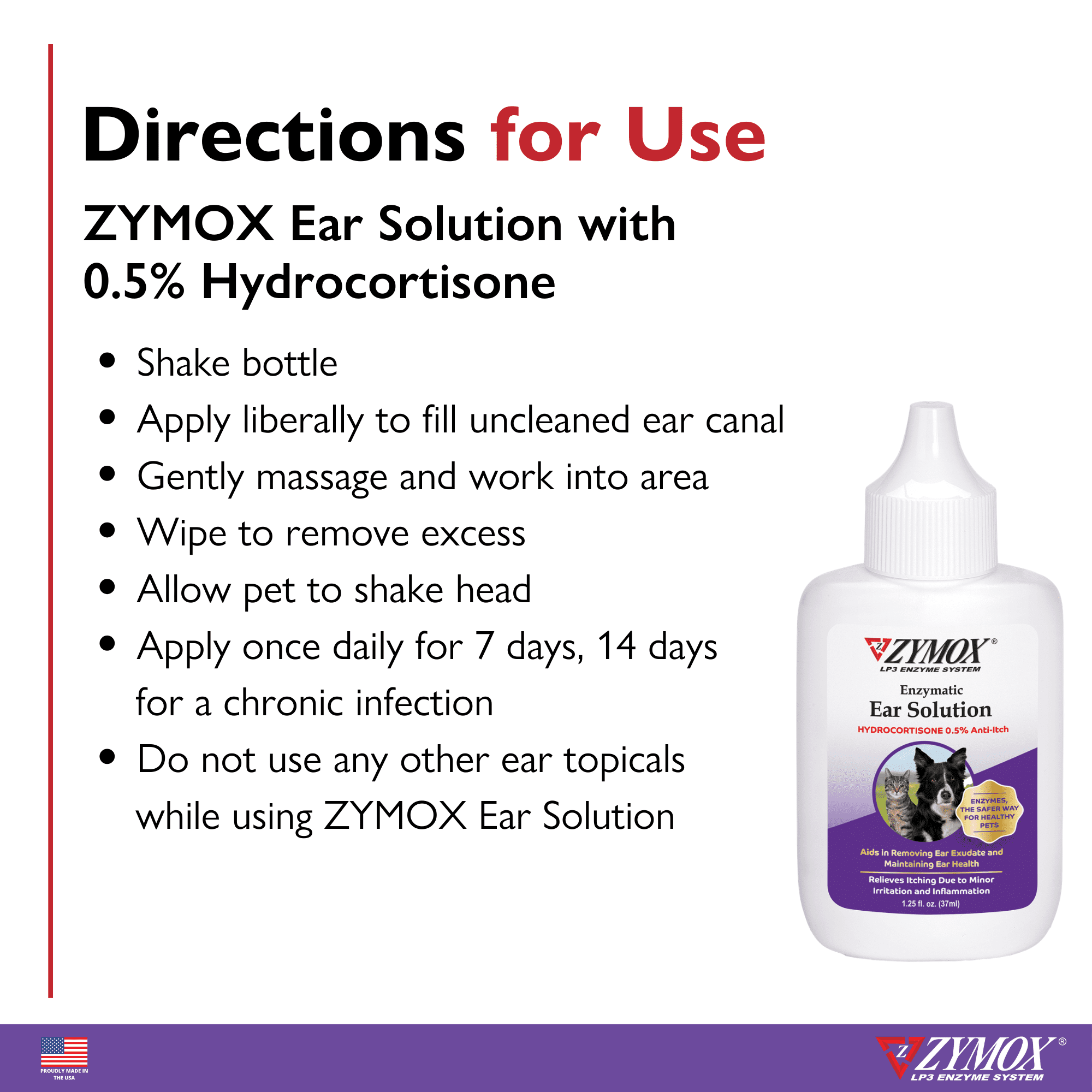 Zymox Ear Solution With 0.5-Percent Hydrocortisone, 1.25 Ounce