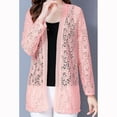thumbnail image 4 of Akafmk Summer Plus Size Cardigans for Women,Lightweight Open-Front Cardigan,Women Long-sleeved Slim Fitting Lace Shirt Sun Protection Clothing Mid Length Outerwear Top Loose Cover Up Jackets Tops, 4 of 4