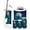 Color 3, variant on Bathroom Accessory Set 6 Piece Shimmering Peacock Stained Glass Window Oceanic Patterns Trash can, Toothbrush Holder, Toothbrush Cup, Soap Dispenser, Soap Dish, Toilet Brush Holder