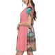 thumbnail image 2 of Fotbe Cool Cat Pink Sunglasses Vestido Largo de Moda para Mujer, Vestido Tipo Camiseta con Manga Corta y Estilo Casual a Rayas y Bloques de Color, 2 of 6