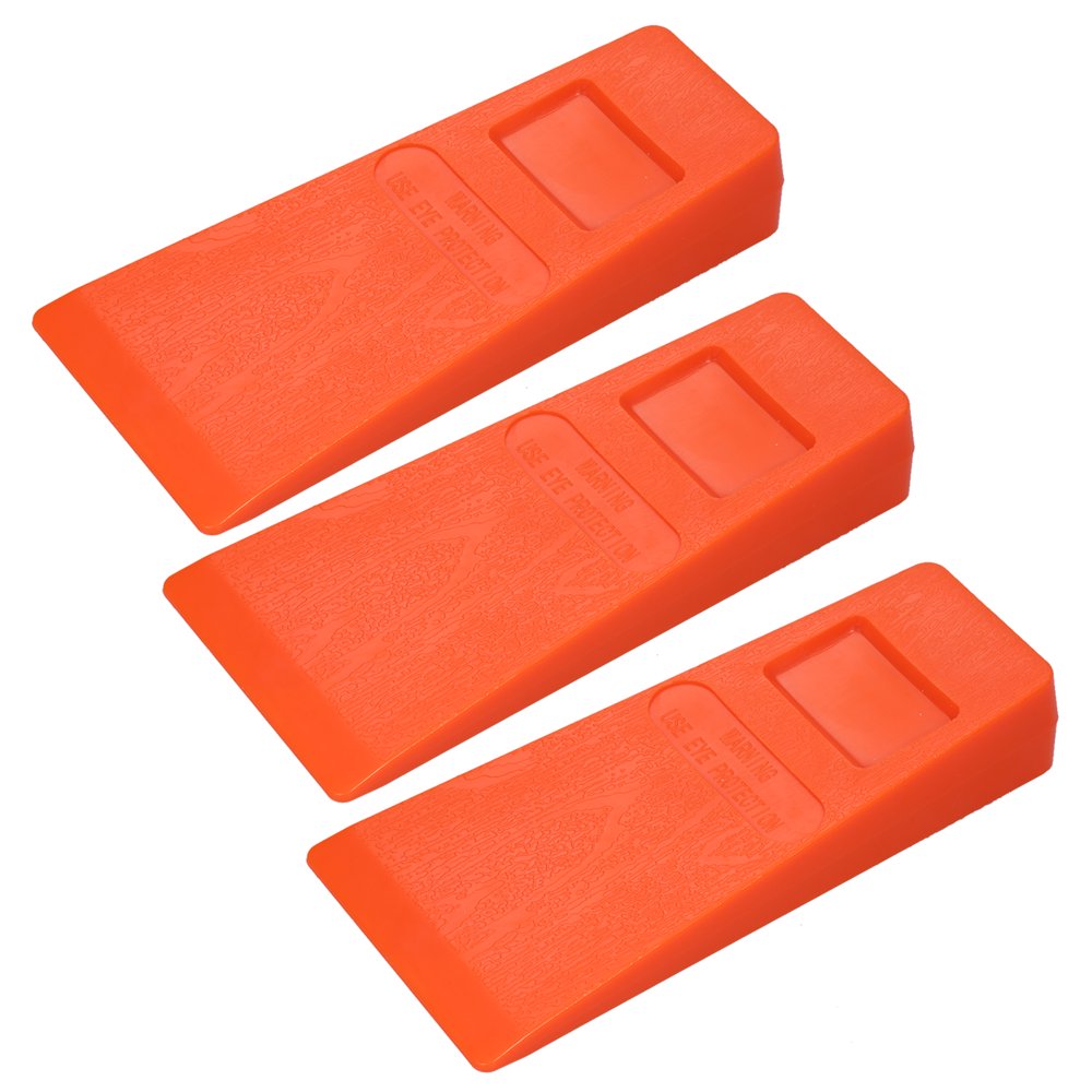 3Pcs 14cm Orange Felling Wedge Felled Chock Tree Cutting Wedge Spiked