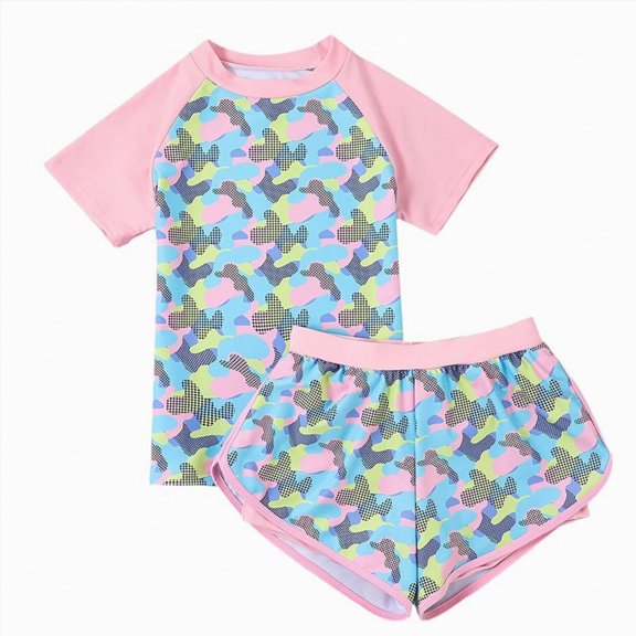 Ccpelsie Girls Bikini Swimsuits Set for Girls Skirt Bathing Suits Swim Dress Hawaiian Beach Swimwear(Multicolour,10-11Years)