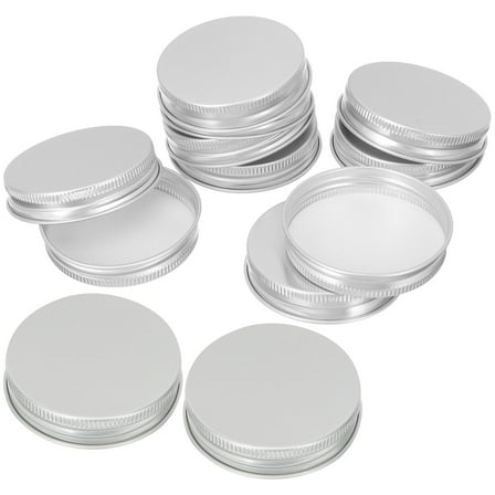Toyvian 50Pcs Plated Silver Aluminum Jar Lids Practical Replacement Caps for Juice Bottles
