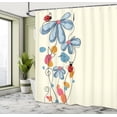 thumbnail image 4 of Ambesonne Spring Shower Curtain, Ladybug Illustration Floral, 69"Wx70"L, Cadet Blue, 4 of 4
