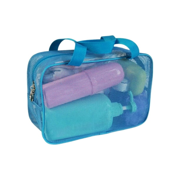 Moyic Bolsa de maquillaje, bolsa de cosméticos de viaje Visible para baño, organizador de drenaje hueco, organizador de artículos diversos para el Almacenamiento y organización del hogar Azul Moyic HA074821-04