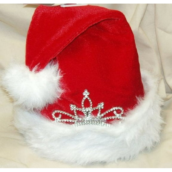 Santa Hat with Princess Crown Adult Sized