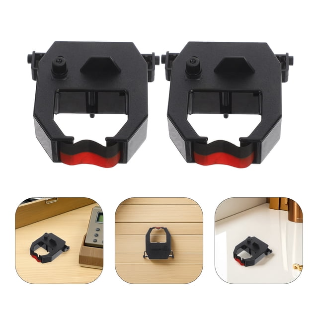FESTFENDS 2Pcs Replacement Ribbon for Time Clock Printer Black Compatible with Multiple Attendance Clock Brands