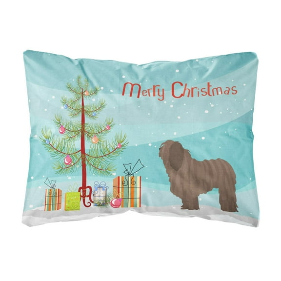 Carolines Treasures BB8453PW1216 Bergamasco Shepherd Christmas Canvas Fabric Decorative Pillow, 12H x16W, multicolor