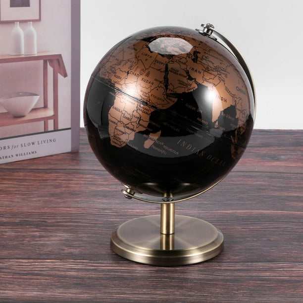 Mini boule ronde Globe de la terre carte du monde en verre de cristal, boule  transparente rotative, support de bureau, artisanat de décoration, cadeaux  de décoration pour la maison