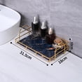 thumbnail image 3 of Estante de almacenamiento de encimera con bandeja de vidrio marmoleado, estante organizador de maquillaje para Opción 2-negro, 3 of 8