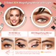 thumbnail image 3 of Espejo de maquillaje B Beauty Planet iluminado con aumento de 30 aumentos, rosa, 3 of 9
