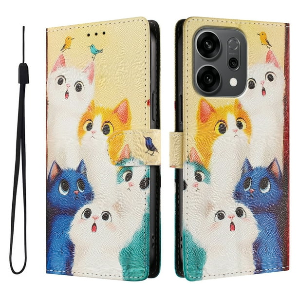 FOXDOCK Funda Tipo Cartera para OPPO Reno 14 con Soporte y Correa – Diseño de Patrones Lindos