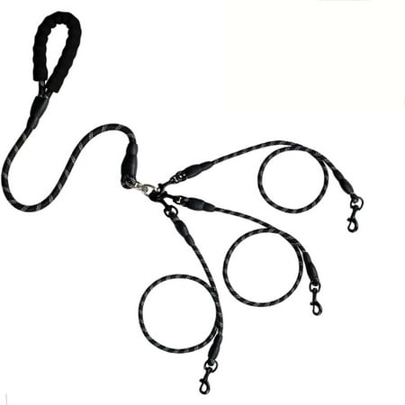 RXMEKW Rope Leashes for Dogs Main Leash with Padded Handle Two Detachable Leash Splitters Heavy-Duty Clip