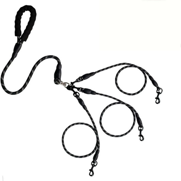 Correa para Perros Xiying 2 En 1 Resistente con Asa Acolchada | Ganchos Giratorios de 360° y Divisores Desmontables | Cuerda de Nailon de 1,4 M para Varios Perros | Costuras Reflectantes para Paseos