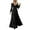A-Black231, variant on Women Wrap V Neck Maxi Dress Long Puff Sleeve Tie Waist Soft Flowy Elegant Evening Dresses