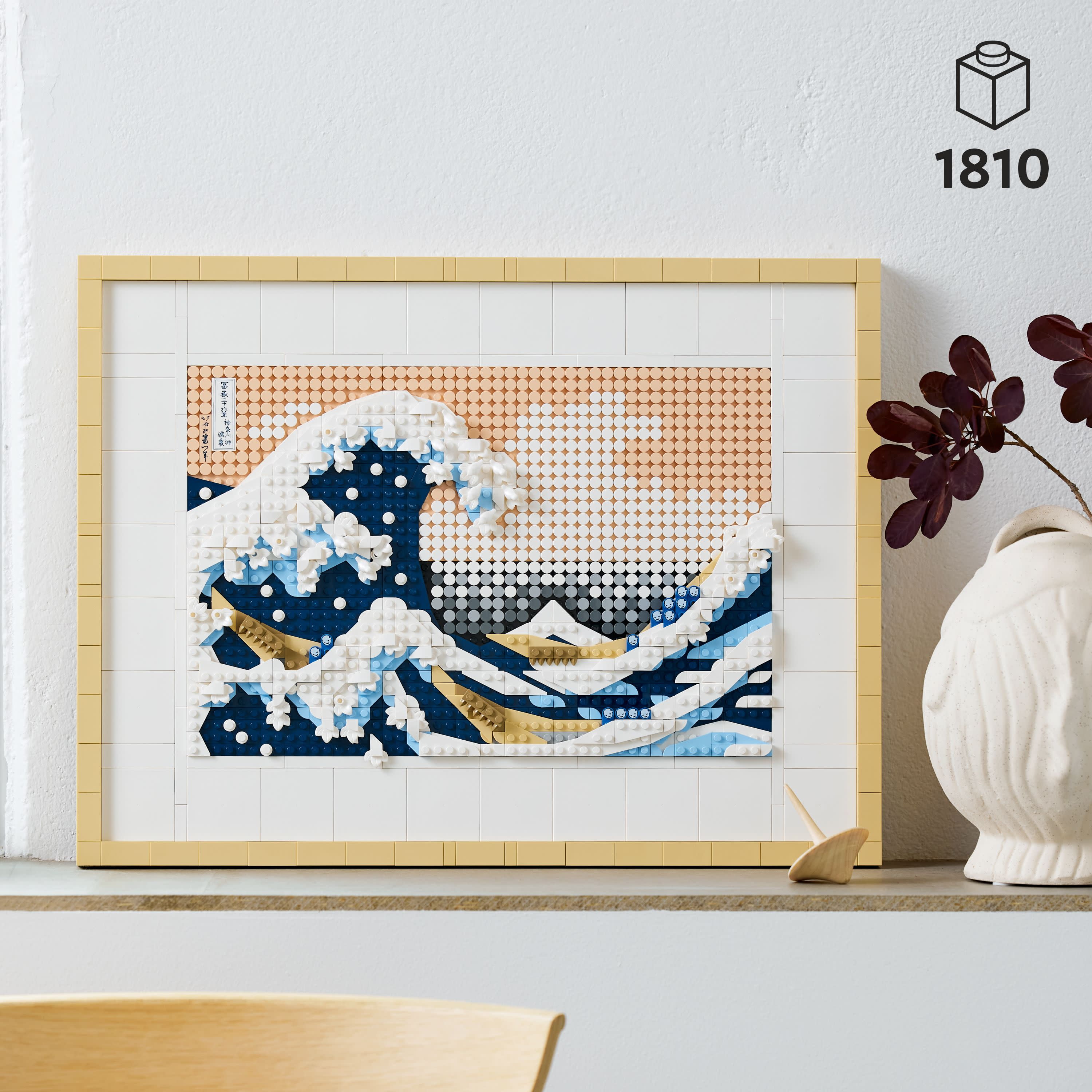 Lego Art Hokusai – The Great Wave 31208, 3D Japanese Wall Art, Framed Ocean  Canvas Picture, Decor - Maya Toys