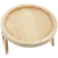 thumbnail image 3 of Plateau d'Accoudoir de Sofa Table Plateau Rond en Bois Plateau Pliable pour Collations Plateau de Sofa, 3 of 9
